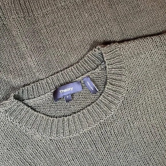 Theory Womens Black Cable Knit Wool Crew Neck Pullover Sweater Top Size P - Picture 3 of 10